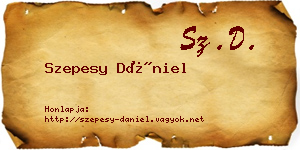 Szepesy Dániel névjegykártya